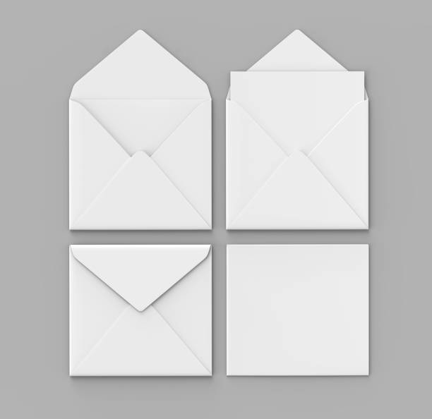 istock Blank white realistic baronial envelopes mock up. 3d rendering illustration. 900127602