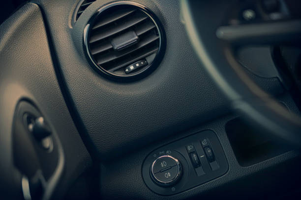 Details of air conditioning and controls of modern car stock photo