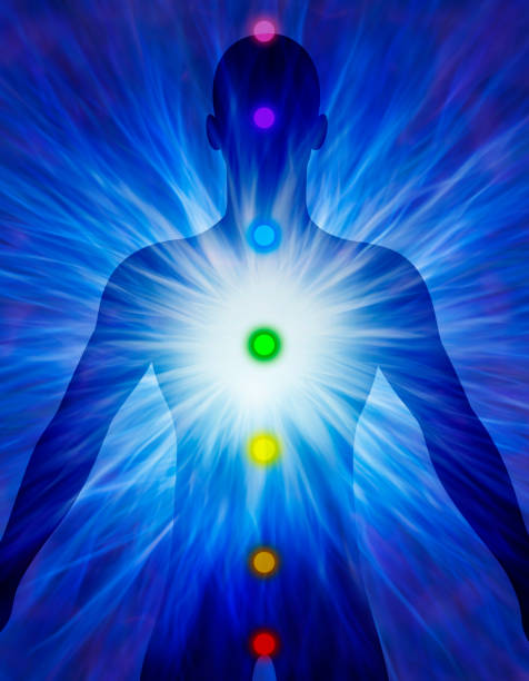 istock Illustration of man with chakras 900137396