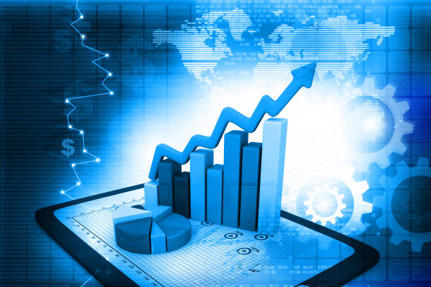 Industrial growth of  business chart stock photo
