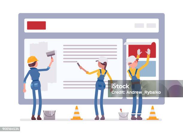 Website Under Construction Stock Illustration - Download Image Now - Web Page, Construction Site, Internet