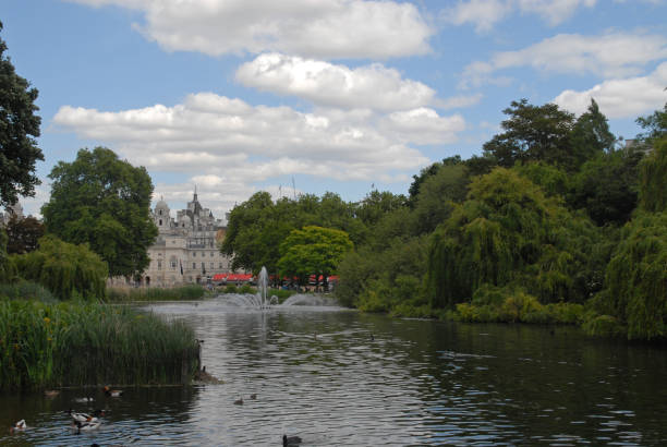 Lake in St. James´s Park in London stock photo