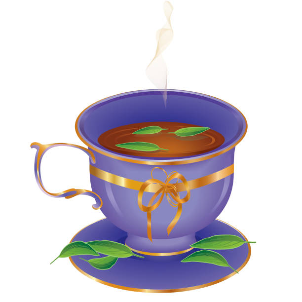чашка чая - green tea tea scented mint stock illustrations