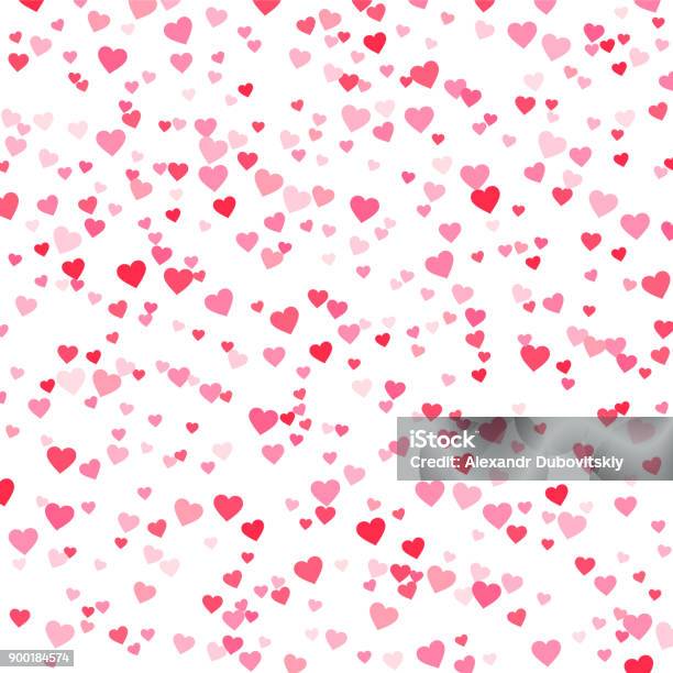 Vector Pink Red Valentines Days Hearts Background Stock Illustration - Download Image Now