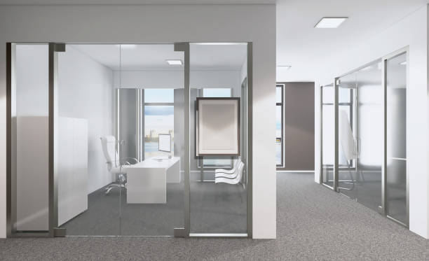 istock Modern office Cabinet. Meeting room. 3D rendering. Mockup picture 900192830