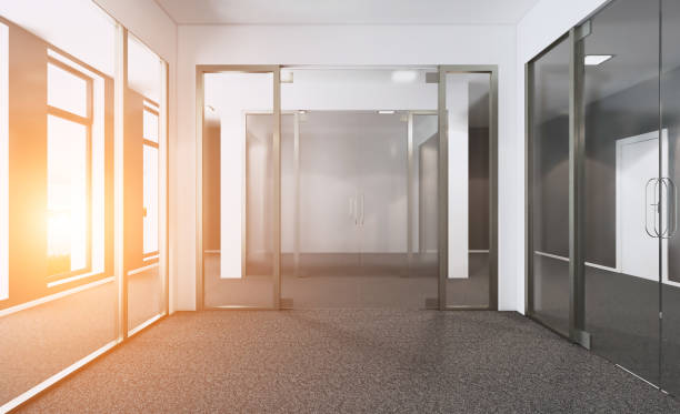istock Empty modern office Cabinet. Meeting room. 3D rendering. Sunset. 900192850