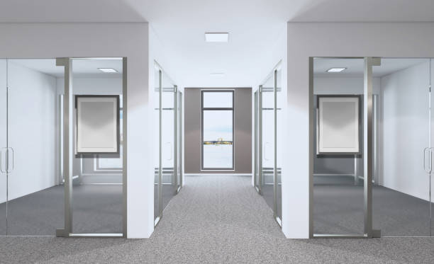 istock Empty modern office Cabinet. Meeting room. 3D rendering. Mockup picture 900192856