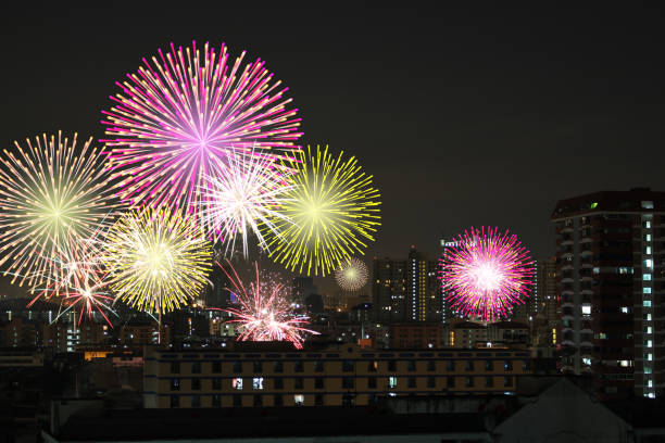 istock Fireworks on the sky in city 900206666