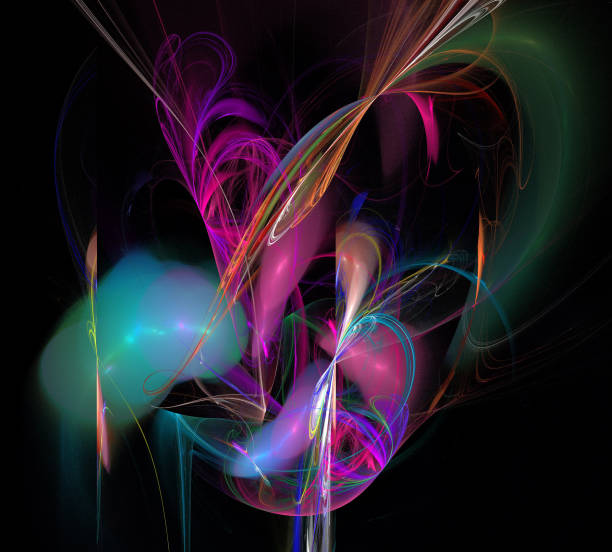 istock image of one Digital Fractal on Black Color 900207592