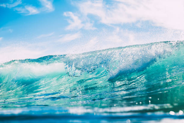istock Blue wave in ocean. Clear water and sun light 900213566