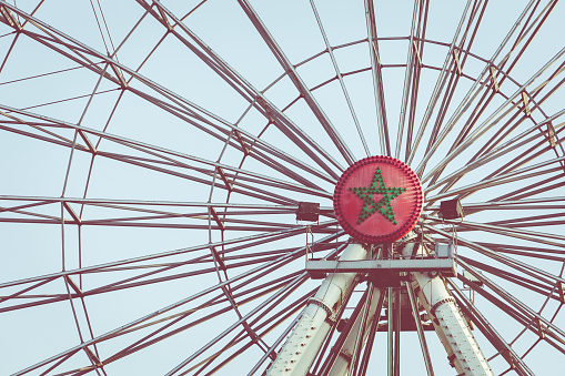 Ferris wheel on the waterfront of the city of Agadir, Morocco.
