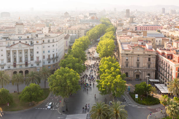 istock Cityscape including la rambla in Barcelona, Spain 900268446