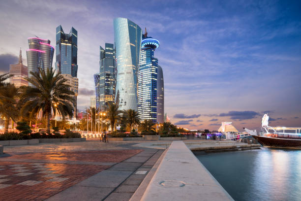 istock Doha City Center and Corniche street 900273024