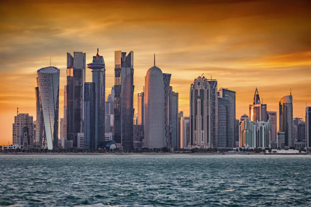 istock The skyscrapers of Doha during sunset 900279920