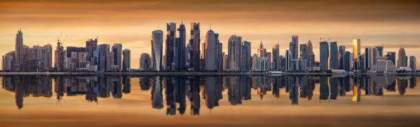 istock The modern skyline of Doha during sunset 900279924