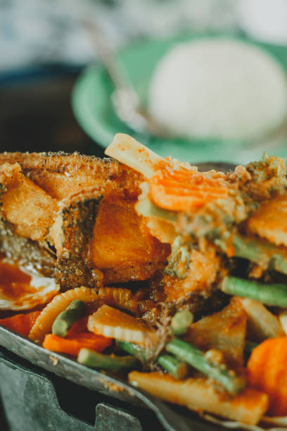 istock Steamed whole fish with sauce 900281986