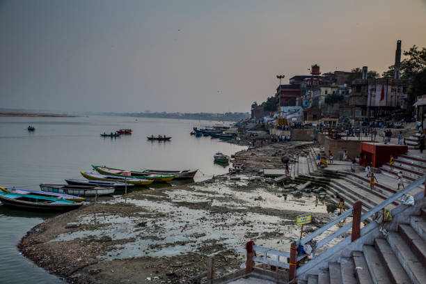 istock Blue evening at one of Varanasi Ganges ghat. 900284426