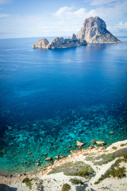 View from the rock formation Es Vedra in Ibiza