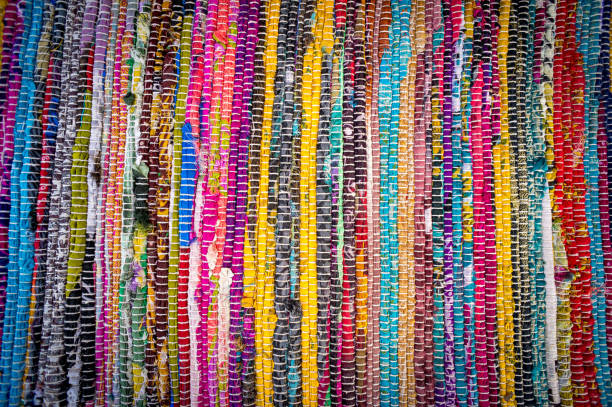 Colorful roped pillow stock photo