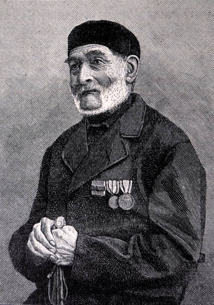 istock Portrait of the old man with many medals - 1896 900288566