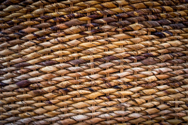 Braided brown rope stock photo