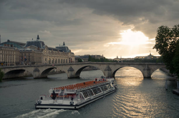 istock Tourist boat on the river Seine. Paris 900291006
