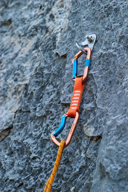 istock A quickdraw carabiner attached to a rock cliff 900297756