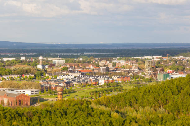 Village and former coal mine area Village and park built on top of an old coal mine in western Germany near Aachen. alsdorf stock pictures, royalty-free photos & images
