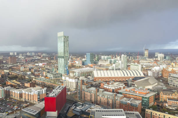 istock Aerial Drone Manchester City Centre 900305772