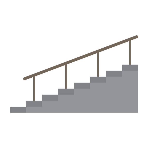 illustrazioni stock, clip art, cartoni animati e icone di tendenza di icona scale - stair rail