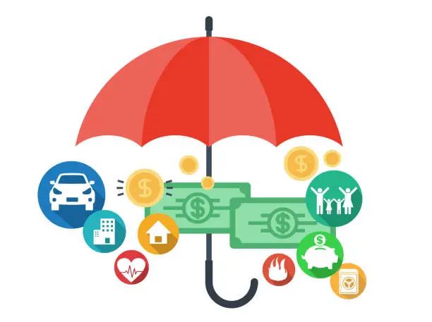 Vector illustration of Insurance Umbrella