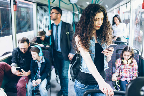 istock Young woman in a bus 900345828