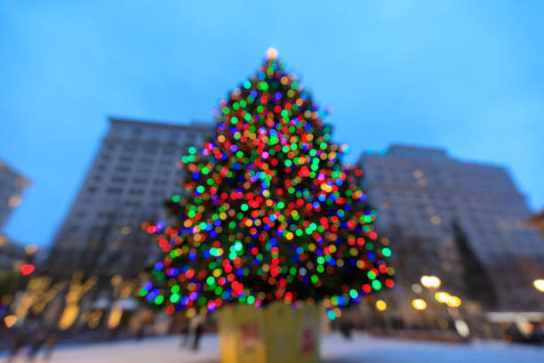 istock Pioneer Courthouse in Pioneer Square with Christmas tree 900353182