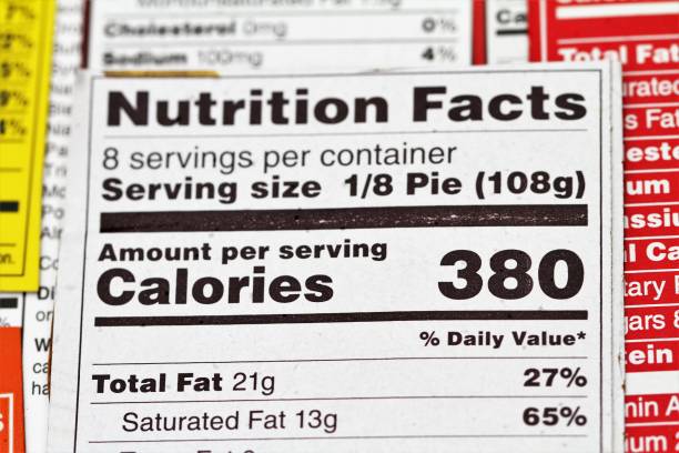 istock Pie can be fattenning - Nutrition label macro detail 900356272