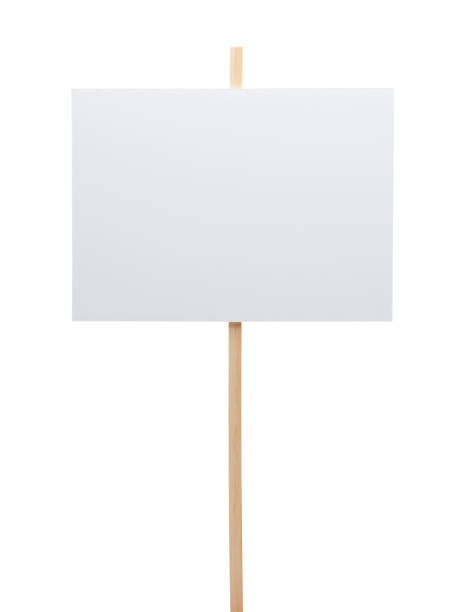Blank Poster Sign Protest Sign with Copy Space Isolated on White Background. placard stock pictures, royalty-free photos & images