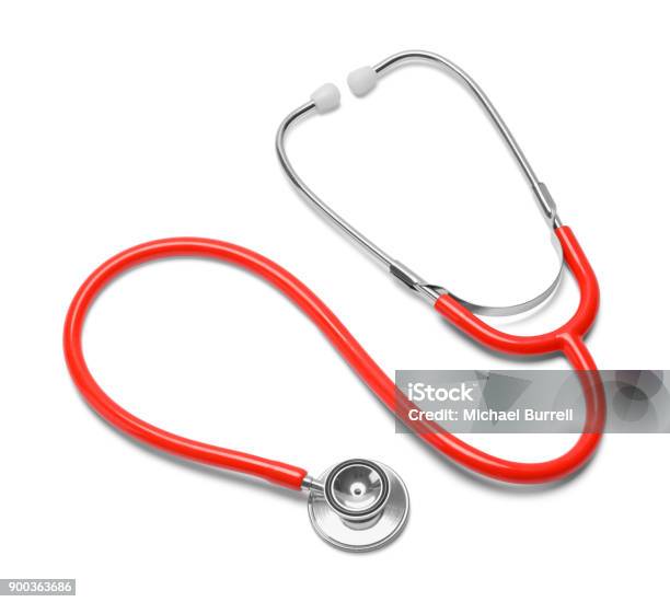 Curled Stethoscope Stock Photo - Download Image Now - Stethoscope, Cut Out, White Background