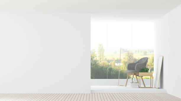 istock Interior relax space  3d rendering and background nature in hotel 900367014