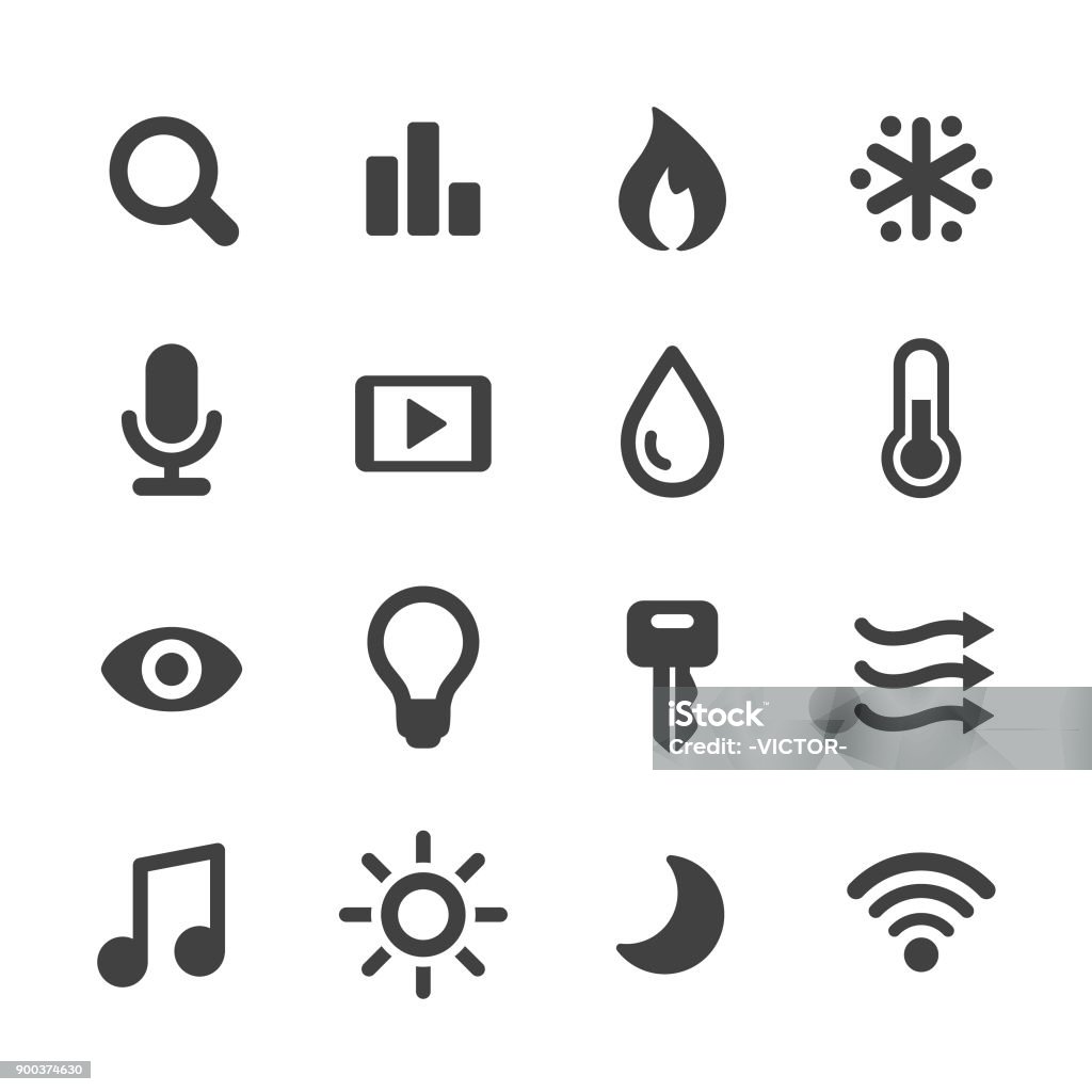 Home Automation and Control Icons - Acme Series Home Automation, Control, Smart House, technology, Intelligent, Heat - Temperature stock vector