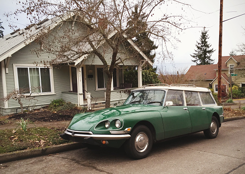 Eugene, Oregon, USA - January 18, 2016: An early 1970s vintage Citroën DS wagon (or 