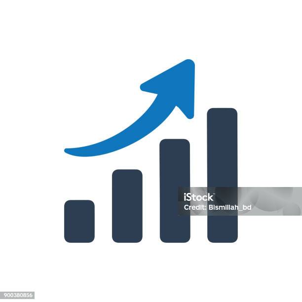 Rising Chart Icon Stock Illustration - Download Image Now - Icon Symbol, Growth, Bar Graph