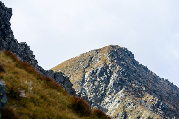 slovakian carpathian mountains in autumn. nice day for hiking. sharp rocky hill tops