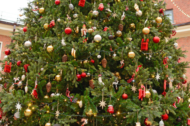 istock Christmas tree with toys . 900392368