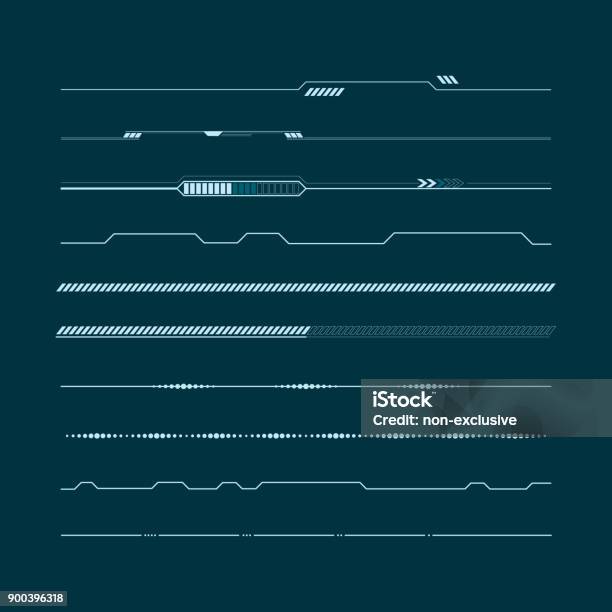 Insieme Di Elementi Infografici Di Linee Di Tonalità Elementi Di Visualizzazione Headup Per Il Web E Lapp Interfaccia Utente Futuristica Illustrazione Vettoriale - Immagini vettoriali stock e altre immagini di Futuristico