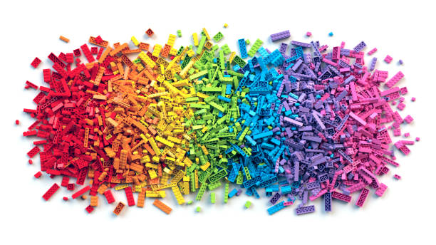 istock Pile of rainbow toy blocks. 3D Rendering 900408890