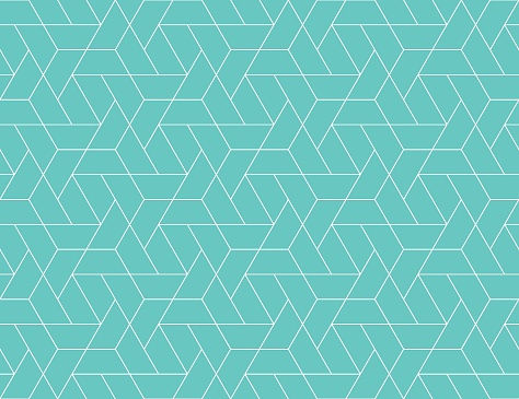 Geometric grid with intricate hexagonal and triangular shapes seamless pattern design, repeating background for web and print purposes