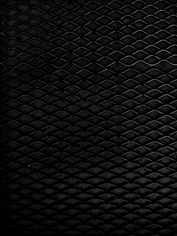 Steel wire mesh on flat steel plate in black and white and dark metallic color tone use for poster or billboard  background.