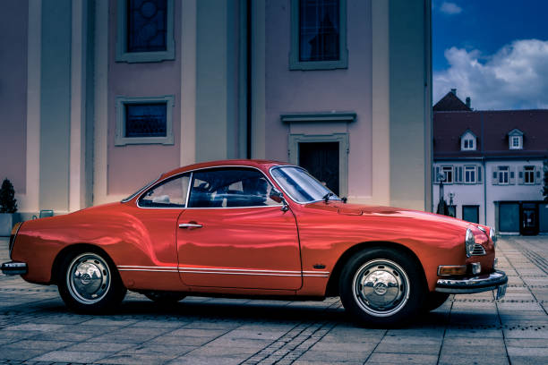Ludwigsburg, Germany - April 23, 2017: Volkswagen Karmann Ghia oldtimer car at the eMotionen event on April 23, 2017 in Ludwigsburg, Germany.