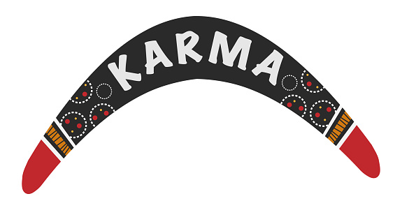 Karma Is A Boomerang Stock Illustration - Download Image Now - Boomerang,  Vector, American Culture - iStock