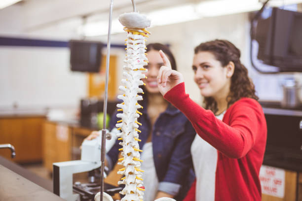 istock Two female high school students in science lab 900424122