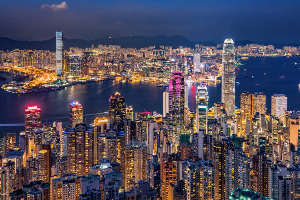 istock Night view of Hong Kong 900428656